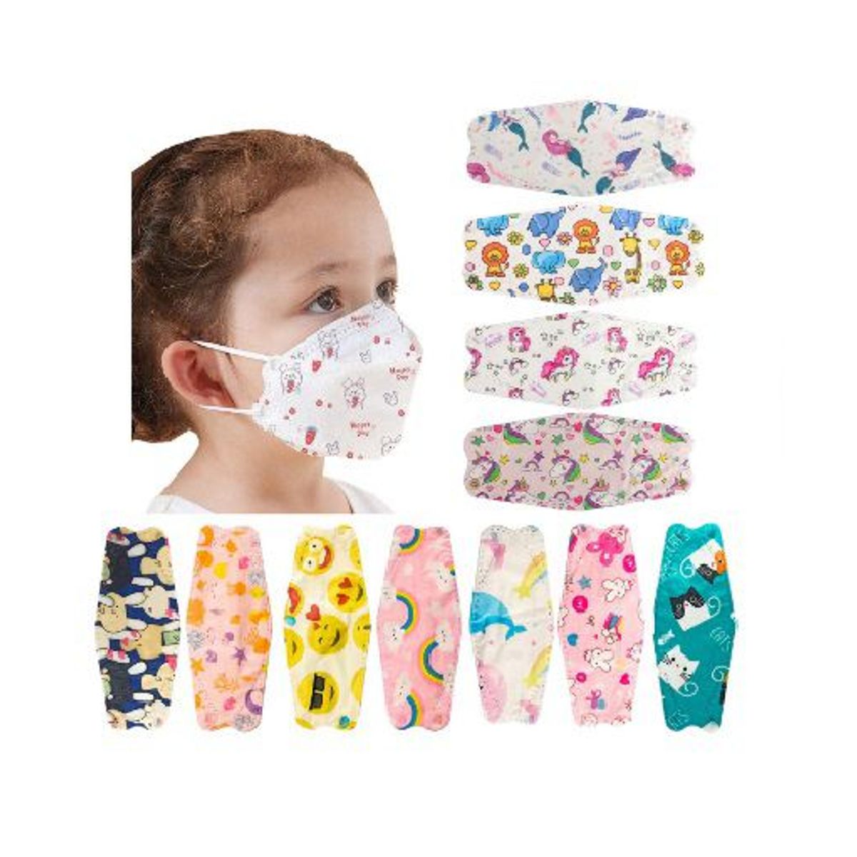 GENERICO - MASCARILLA KN95 FISH NIÑA DISEÑO VARIADOS x 20 Unidades