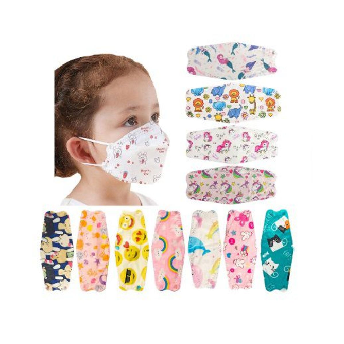 GENERICO - MASCARILLA KN95 FISH NIÑA DISEÑO VARIADOS x 20 Unidades