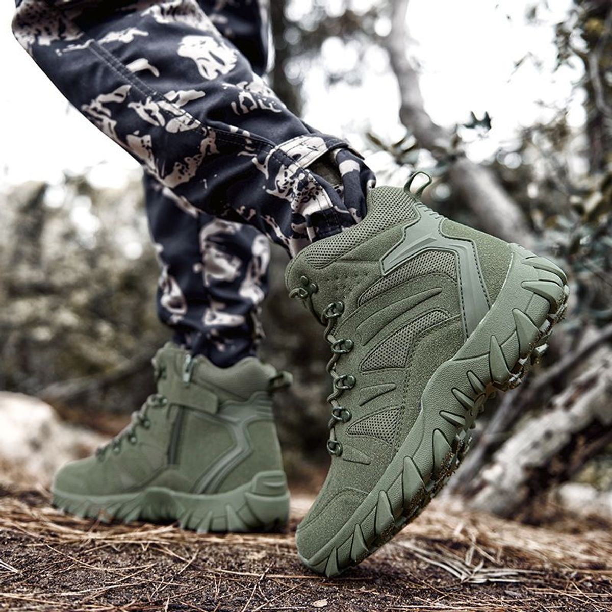 BLWOENS - Botas Militares Blwoens Hombre Verde - Sintético Goma