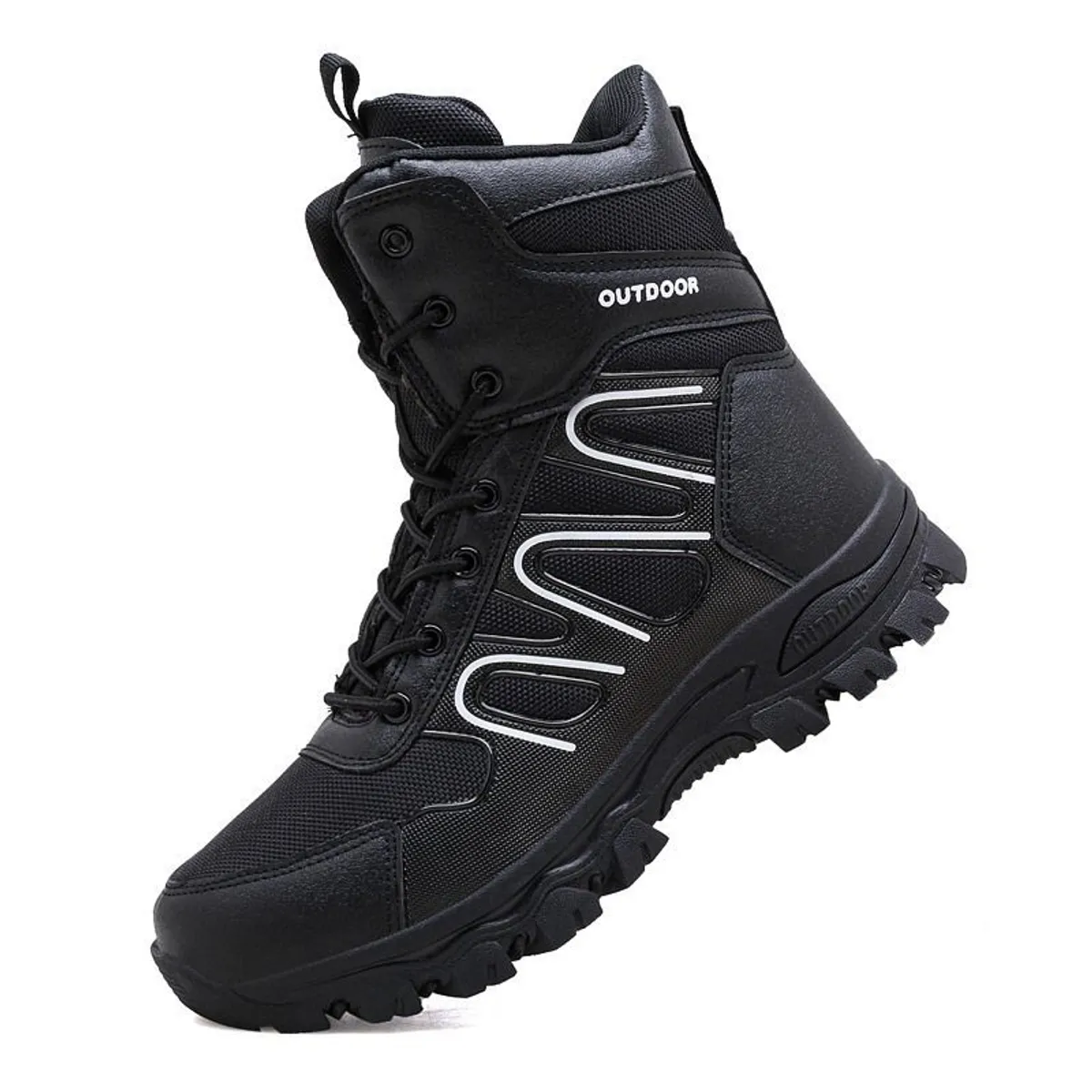 BLWOENS - Botas militares de alta calidad para hombre botines de combate-Negro