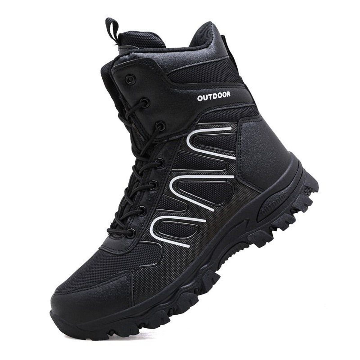 BLWOENS - Botas militares de alta calidad para hombre botines de combate-Negro
