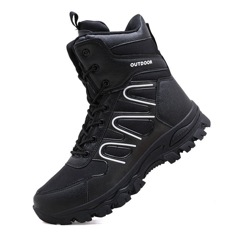 BLWOENS - Botas militares de alta calidad para hombre botines de combate-Negro