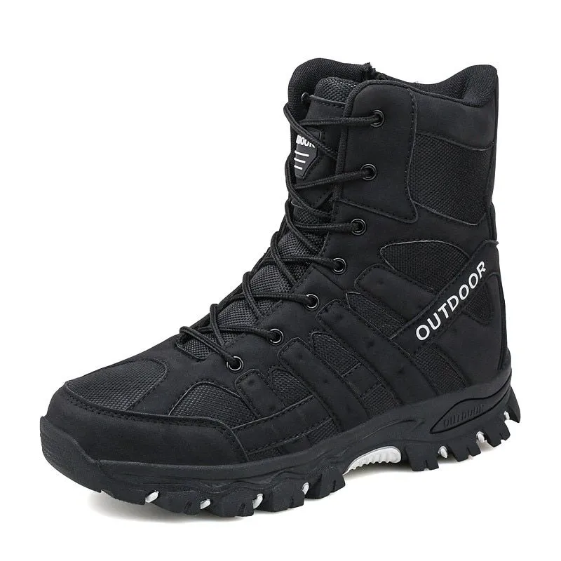 BLWOENS - Botas militares de alta calidad para hombre botines de combate-Negro