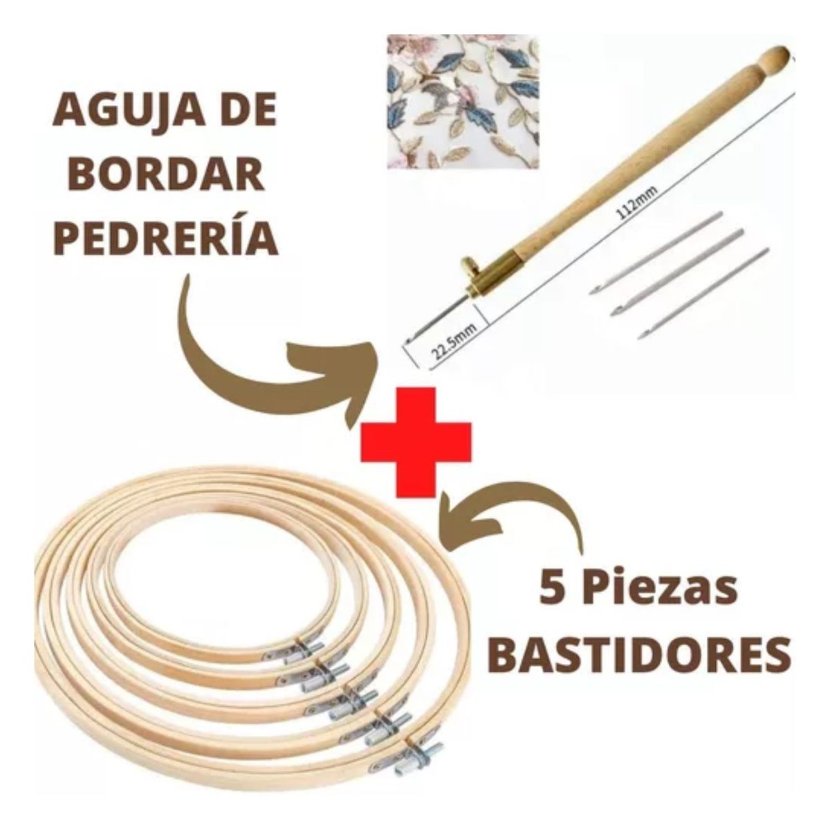 GENERICO - Set De Bordado Juego Bastidor Con Aguja Para Bordar Pedrería