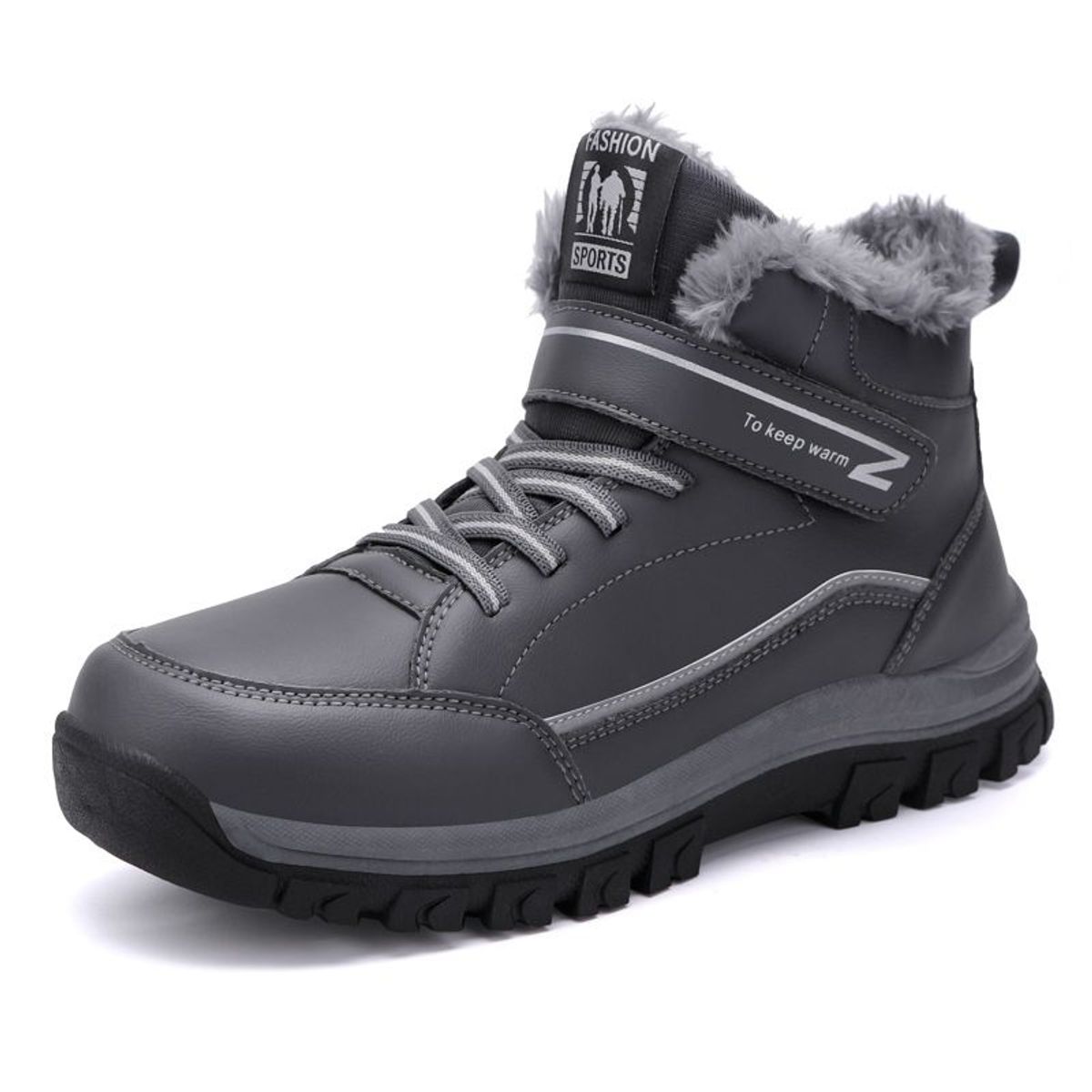 BLWOENS - Cómodas botas nieve al aire libre para hombre - Gris