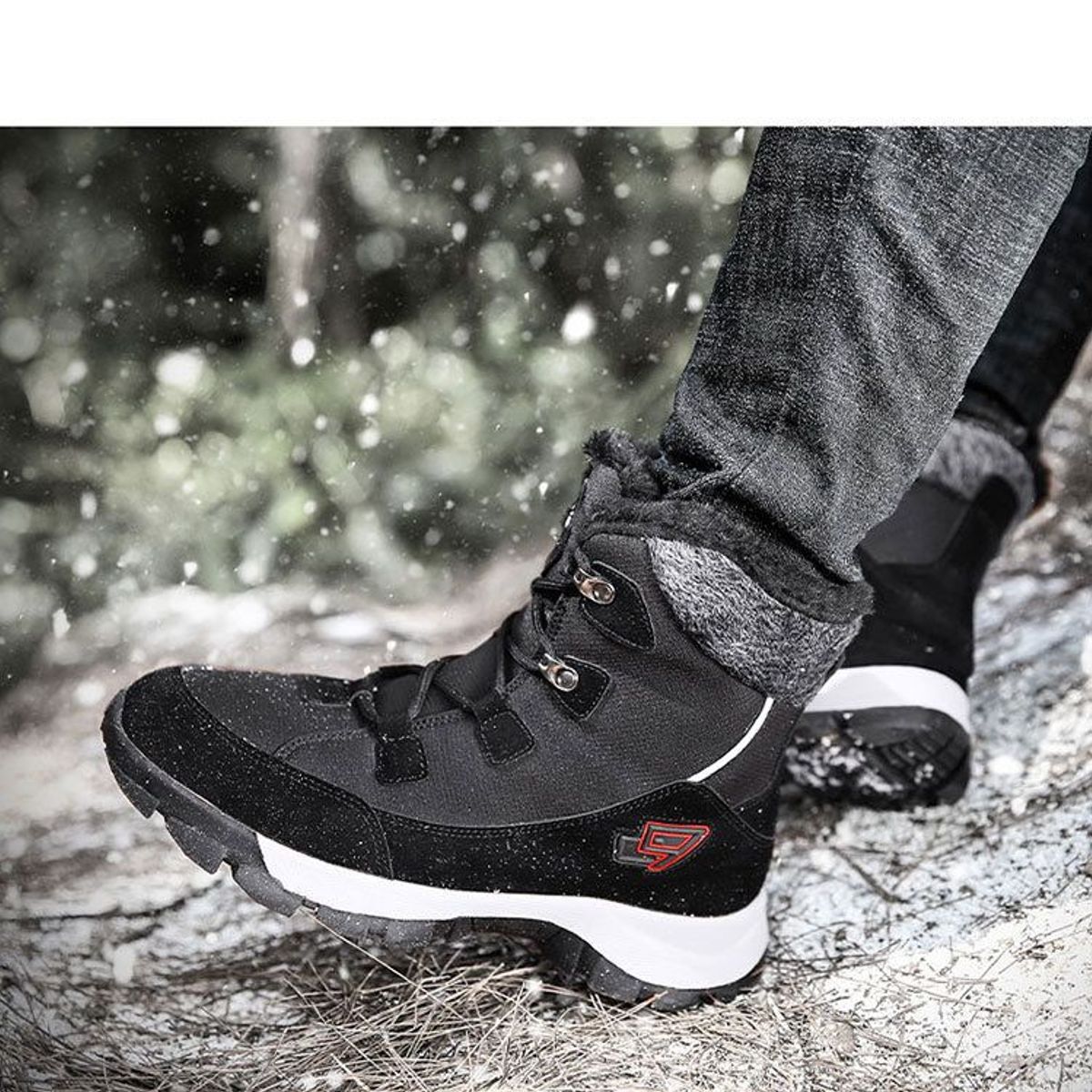 BLWOENS - Cómodas botas nieve al aire libre para hombre - Negro