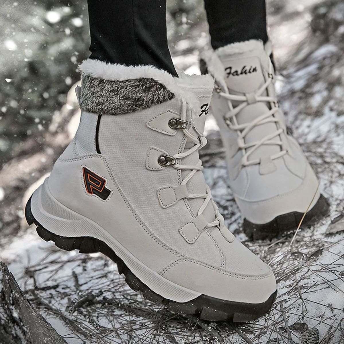 BLWOENS - Cómodas botas nieve al aire libre para hombre - Blanco