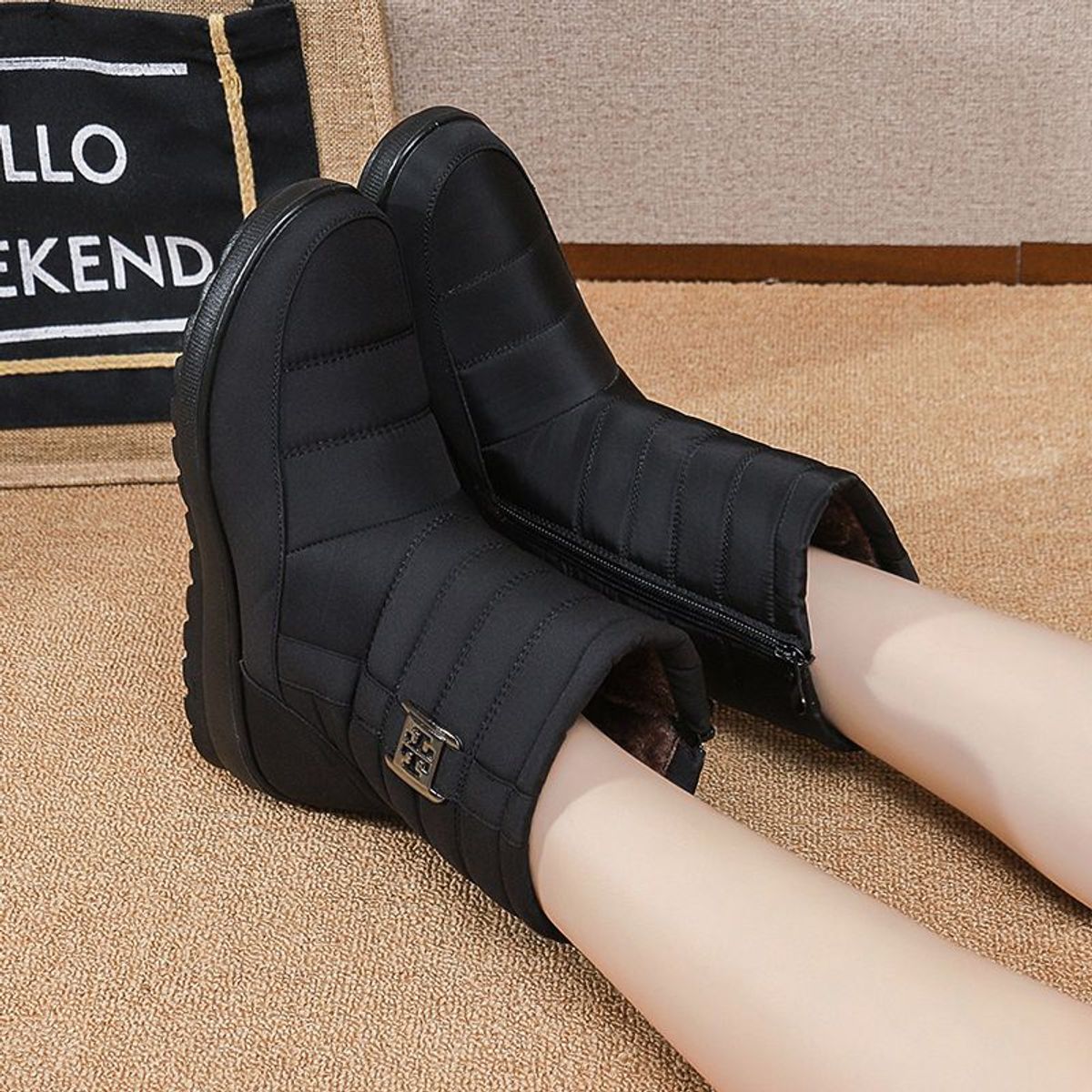 BLWOENS - Botas de nieve para Mujeres antideslizantes y cálidas con de algodón