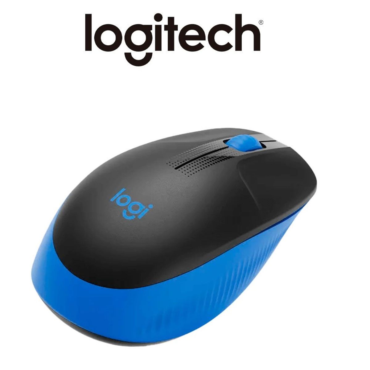 LOGITECH - Mouse Inalámbrico Logitech M190 Full Size Negro Y Azul