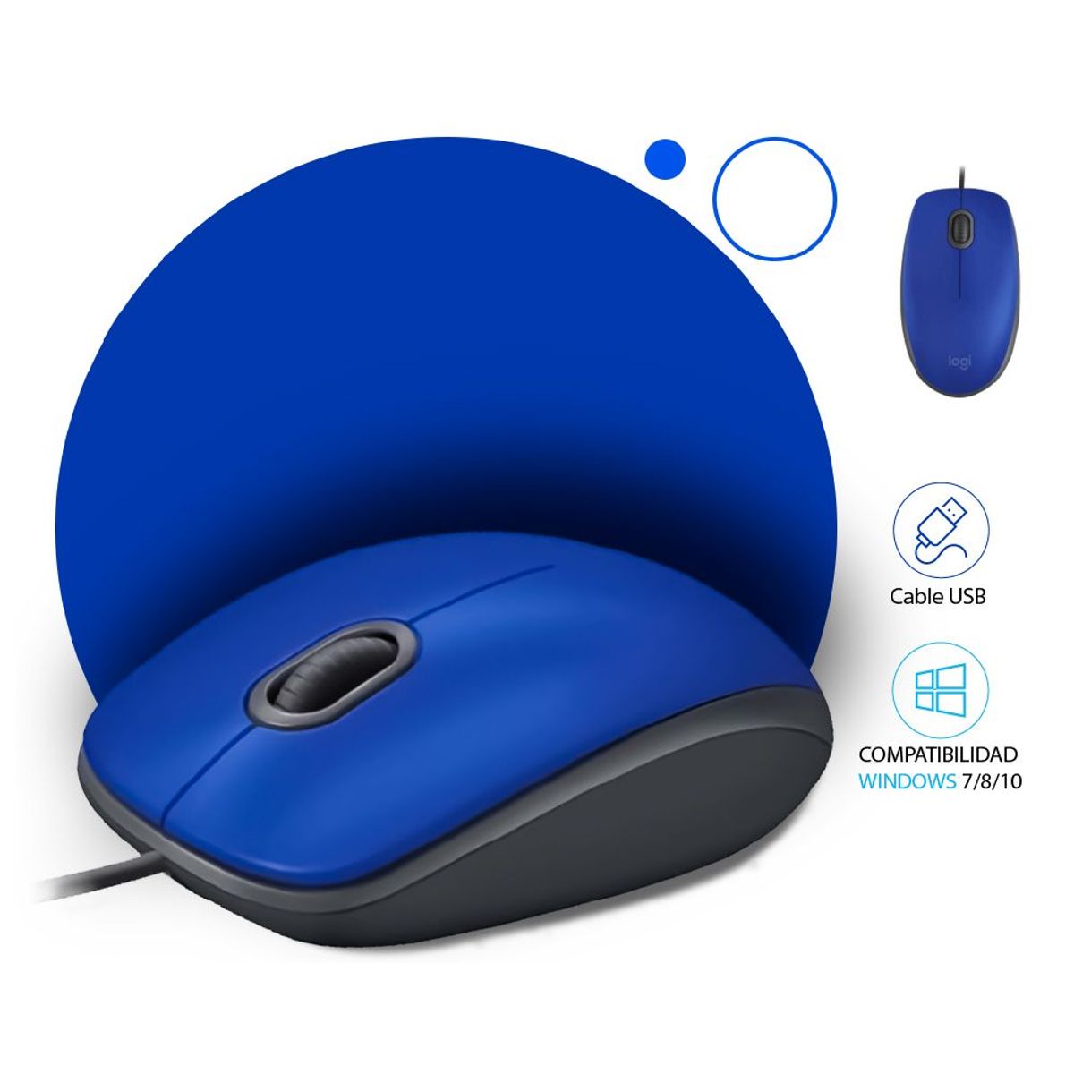 LOGITECH - Mouse Logitech M110 Silent USB Azul