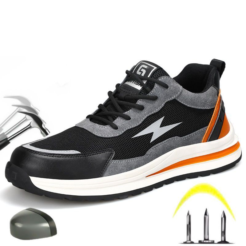 BLWOENS - Zapatos de Seguridad ligeros para hombres cómodos trabajo - Gris