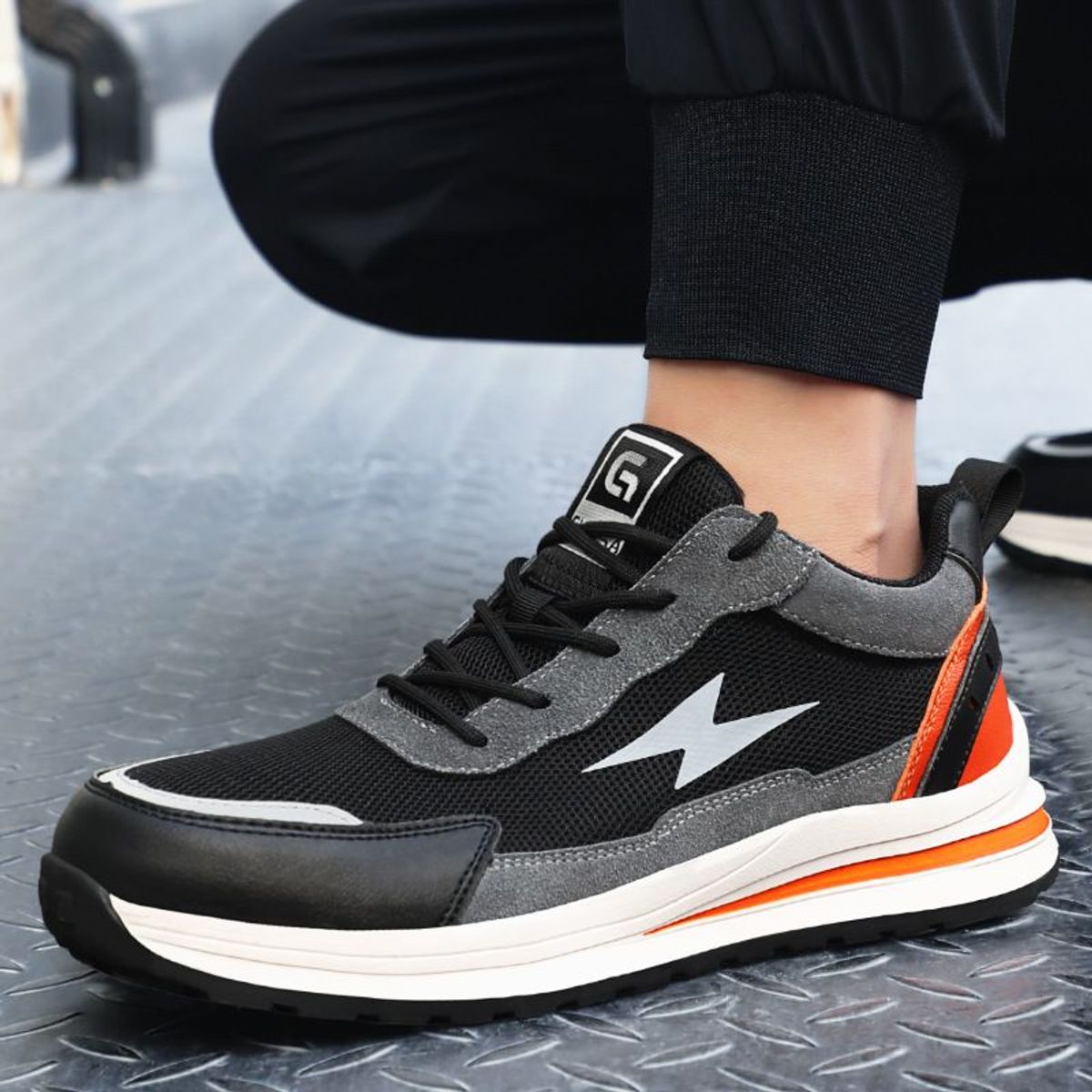 BLWOENS - Zapatos de Seguridad ligeros para hombres cómodos trabajo - Gris