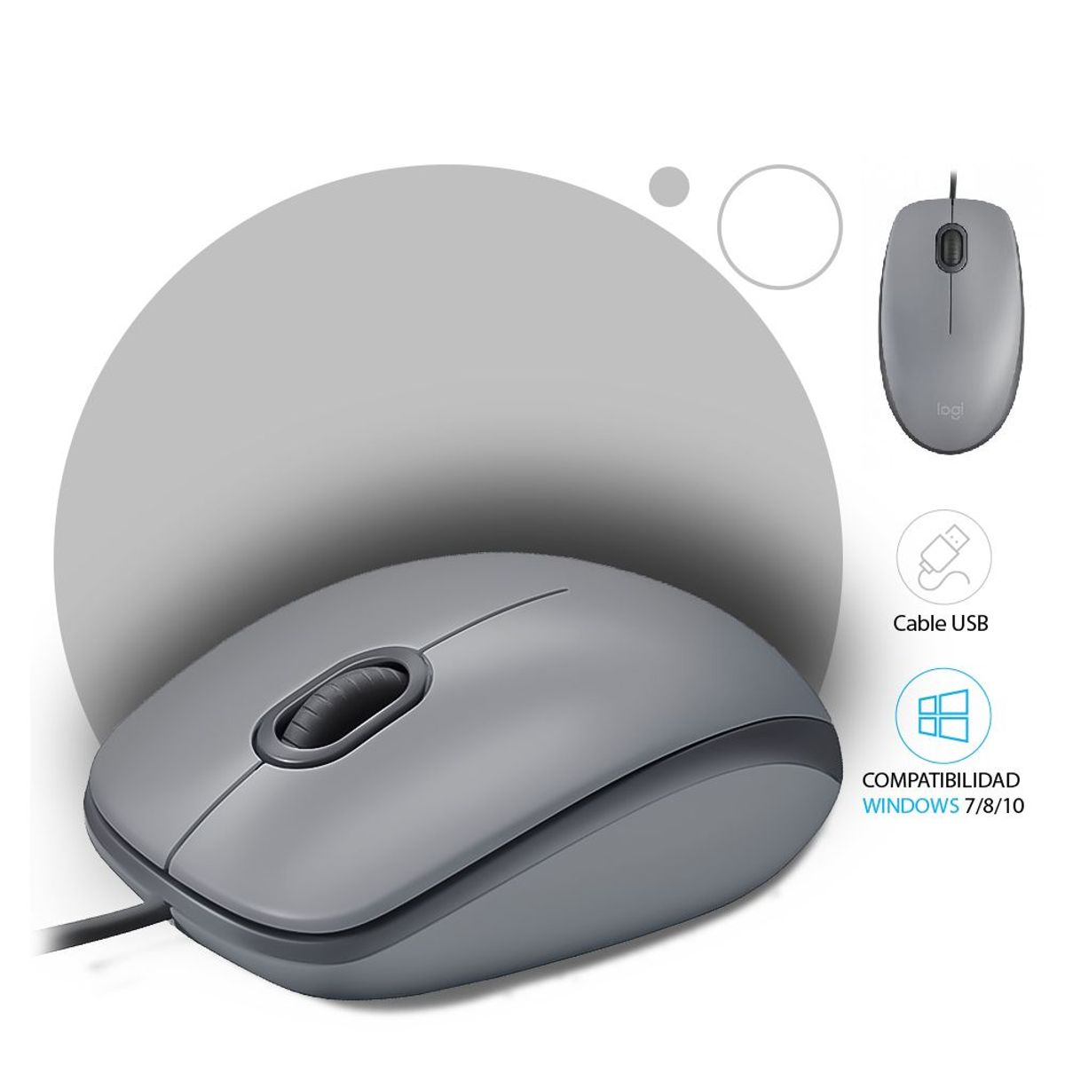 LOGITECH - Mouse Logitech M110 Silent USB Gris