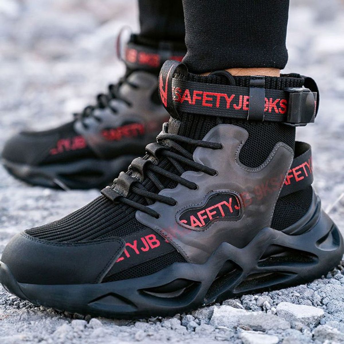 BLWOENS - Zapatos de Seguridad ligeros para hombres cómodos trabajo - Negro