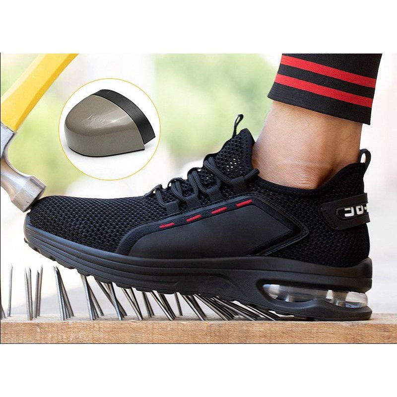 BLWOENS - Zapatos de Seguridad ligeros para hombres cómodos trabajo - Negro