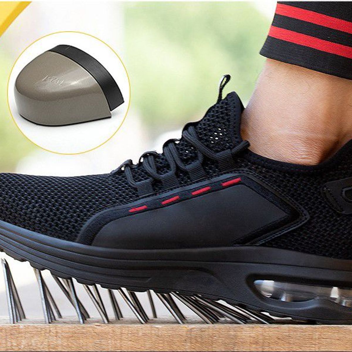 BLWOENS - Zapatos de Seguridad ligeros para hombres cómodos trabajo - Negro