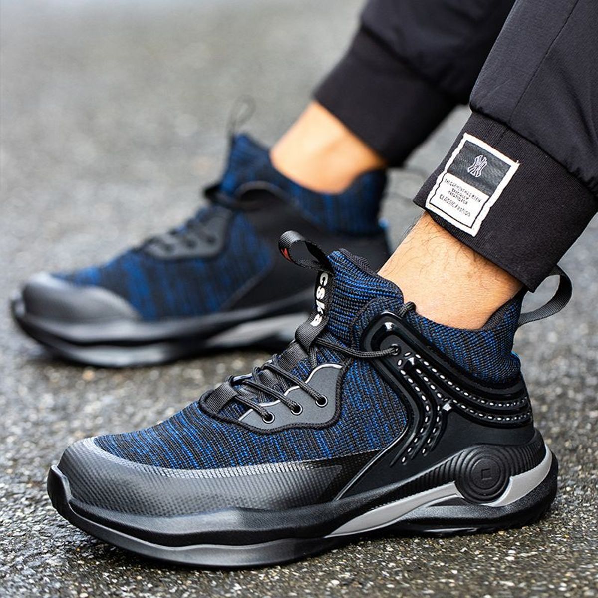 BLWOENS - Zapatos de Seguridad ligeros para hombres cómodos trabajo - Azul