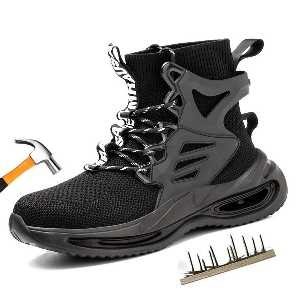 BLWOENS - Zapatos de Seguridad ligeros para hombres cómodos trabajo - Negro