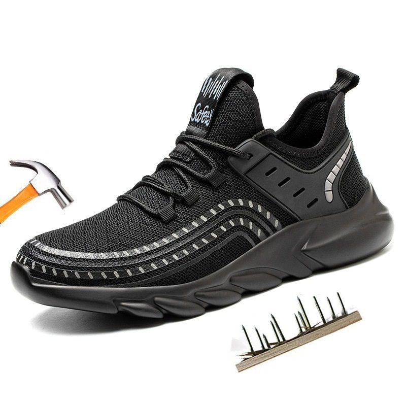 BLWOENS - Zapatos de Seguridad ligeros para hombres cómodos trabajo - Negro