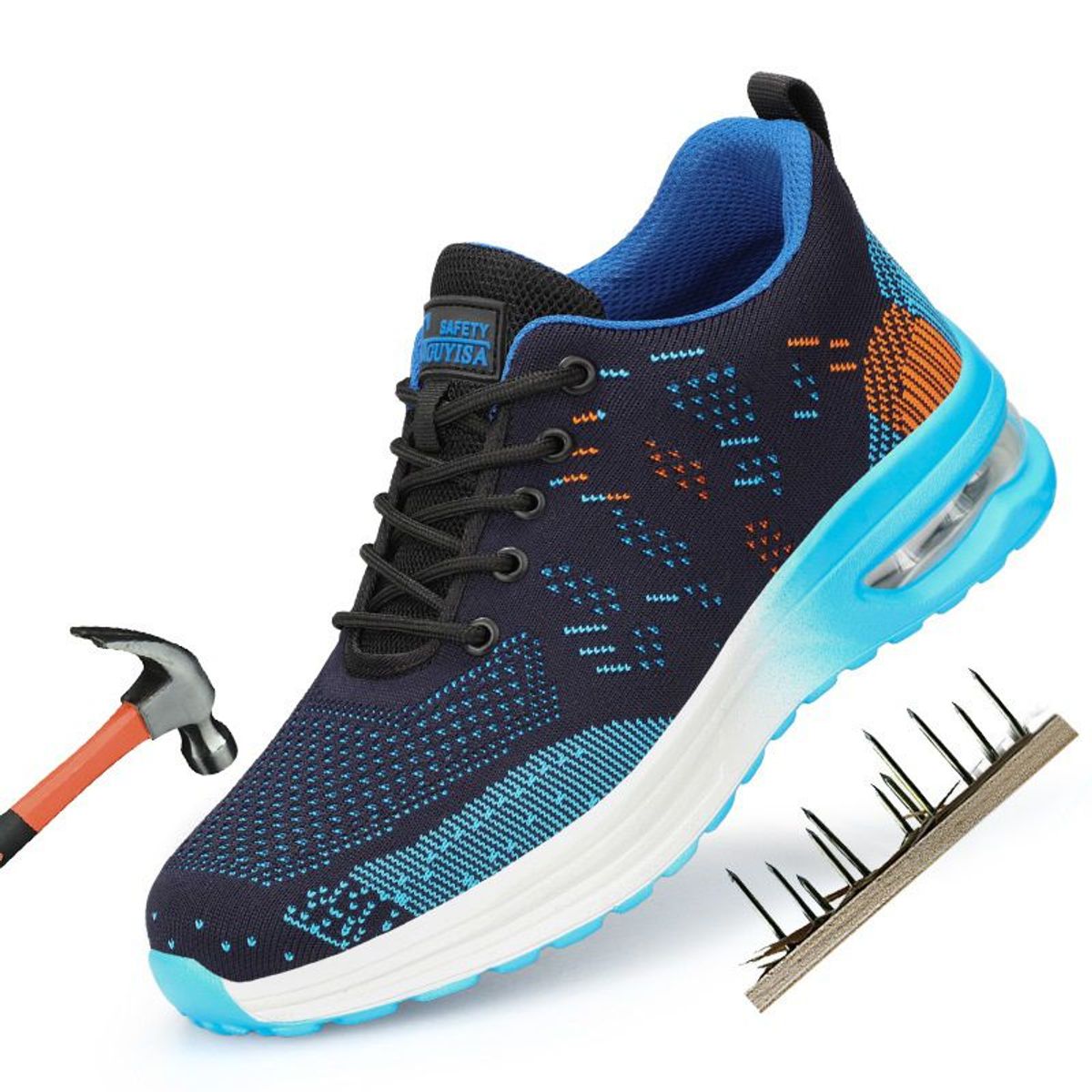 BLWOENS - Zapatos de Seguridad ligeros para hombres cómodos trabajo - Azul