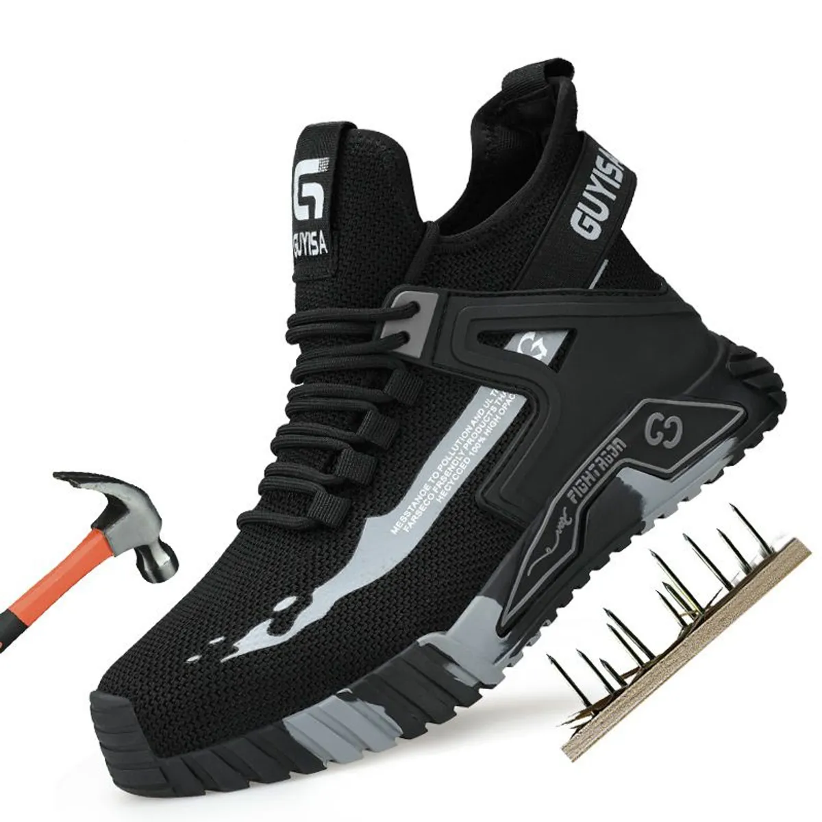 BLWOENS - Zapatos de Seguridad ligeros para hombres cómodos trabajo - Negro