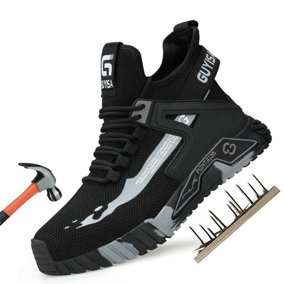 BLWOENS - Zapatos de Seguridad ligeros para hombres cómodos trabajo - Negro