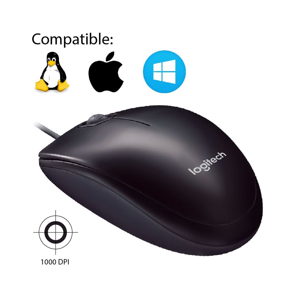 LOGITECH - Mouse Logitech M90 USB Negro