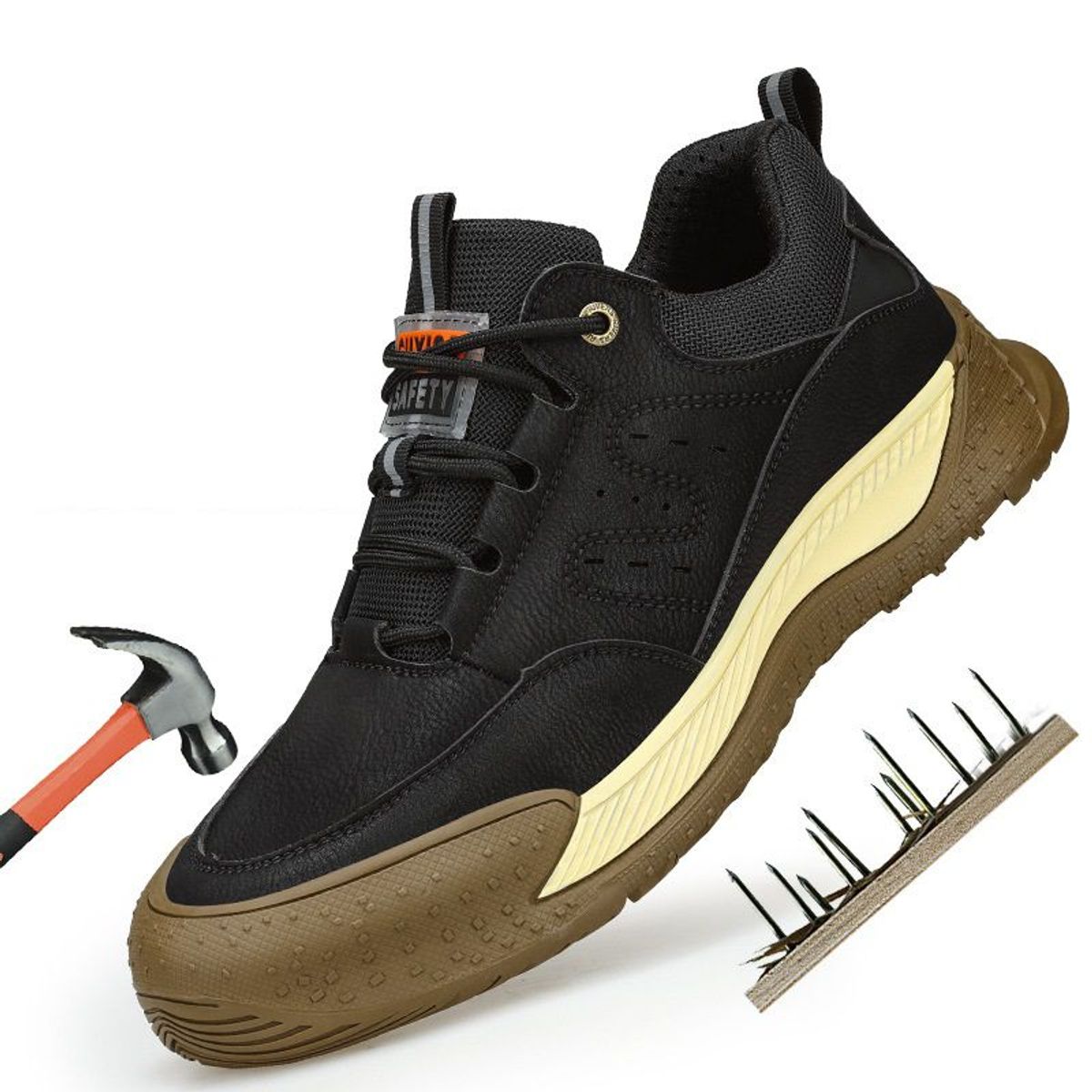 BLWOENS - Zapatos Seguridad Blwoens Hombre Ligeros Negros Suela Goma
