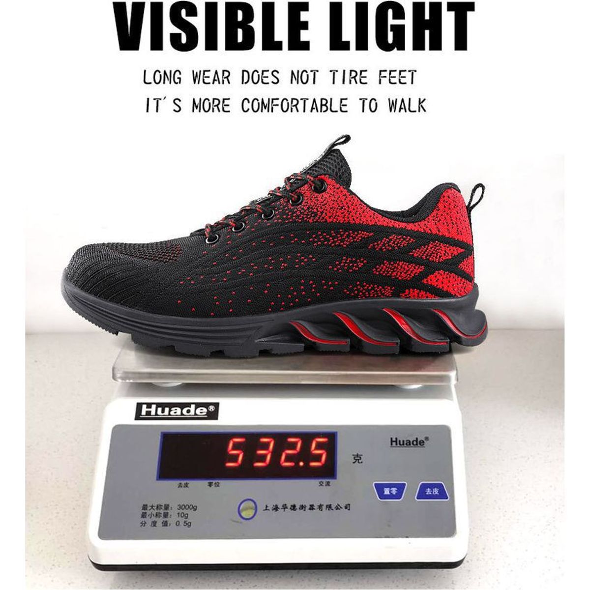 BLWOENS - Zapatos de trabajo hombre seguridad y antipinchazos-rojo.