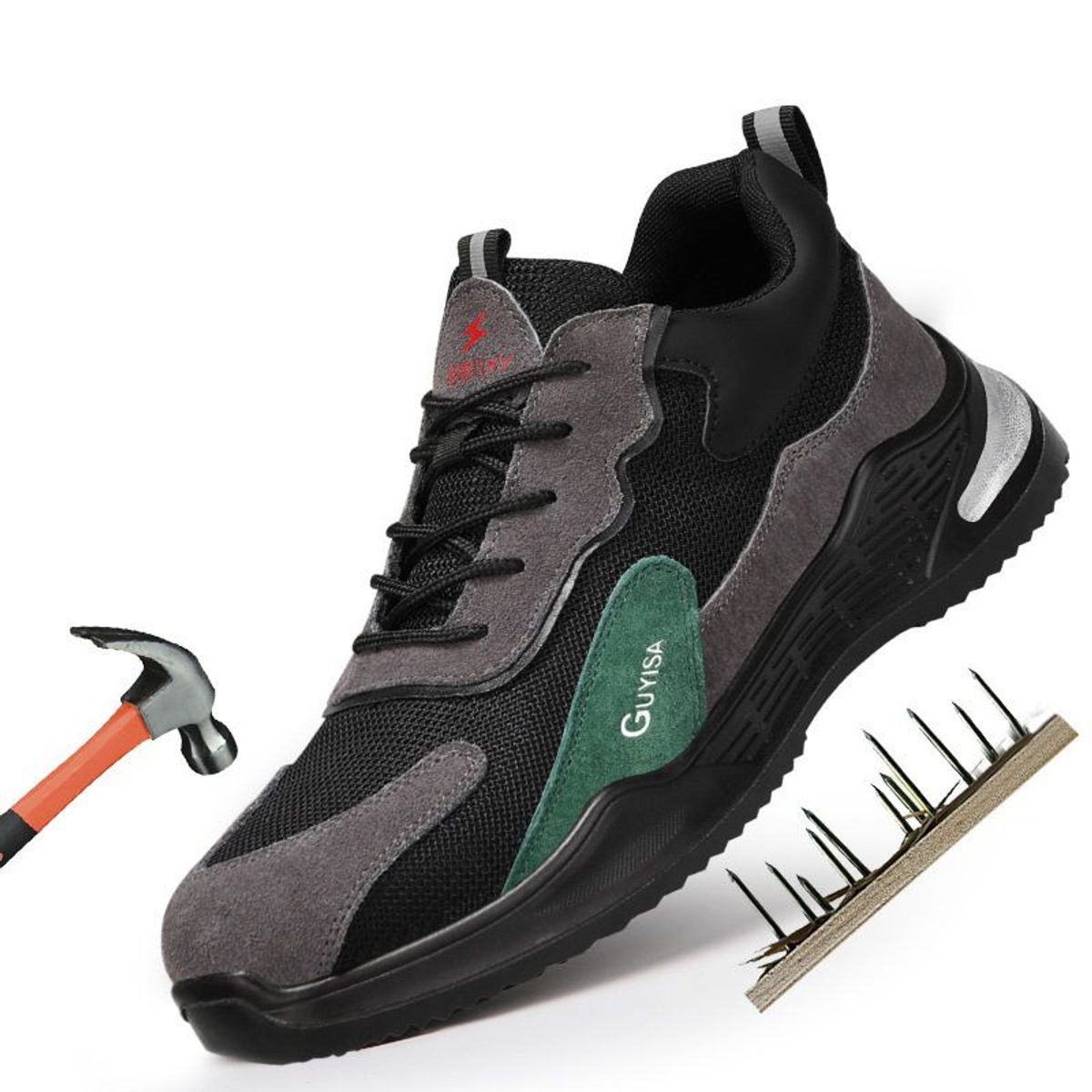 GENERADE - Zapatos de Seguridad ligeros para hombres cómodos trabajo - Negro