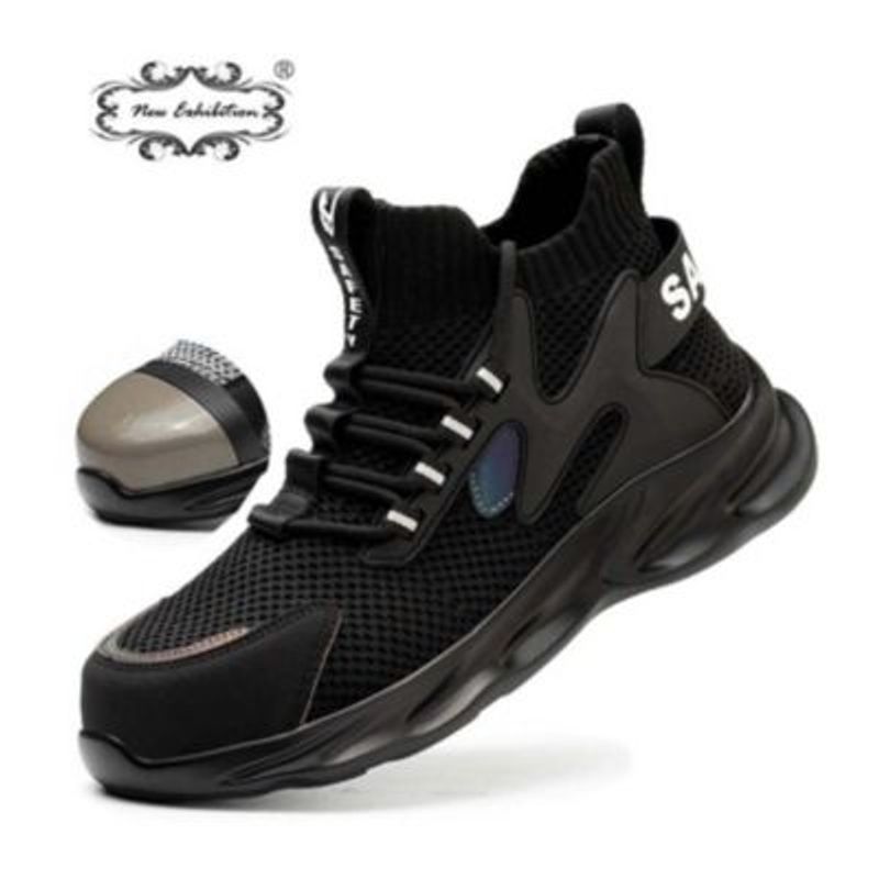 GENERICO - Zapatos de trabajo hombre seguridad y antipinchazos-negro.