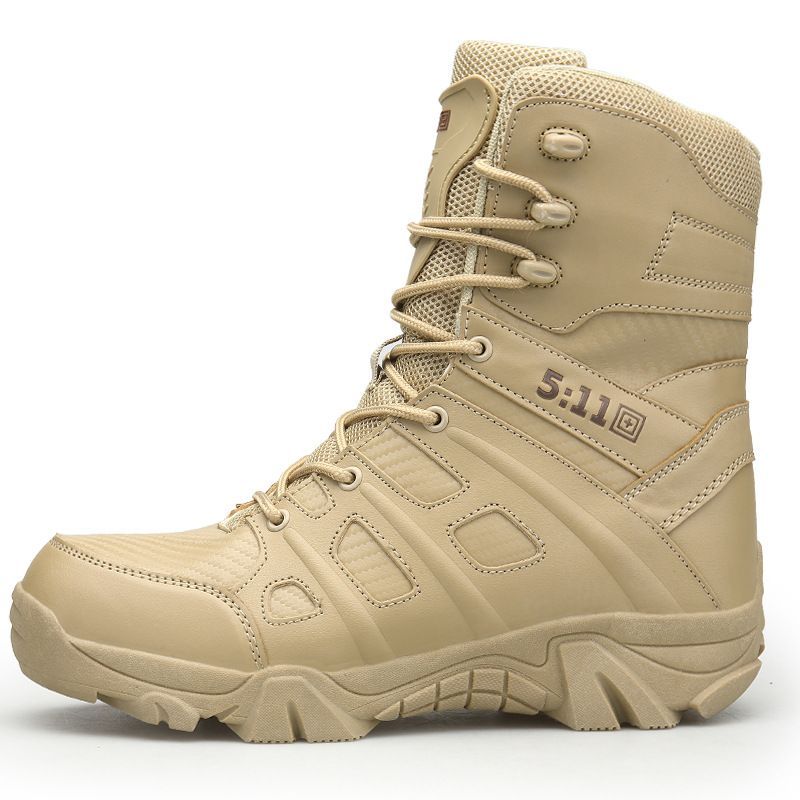 BLWOENS - Botas militares de alta calidad para hombre botines de combate-Café