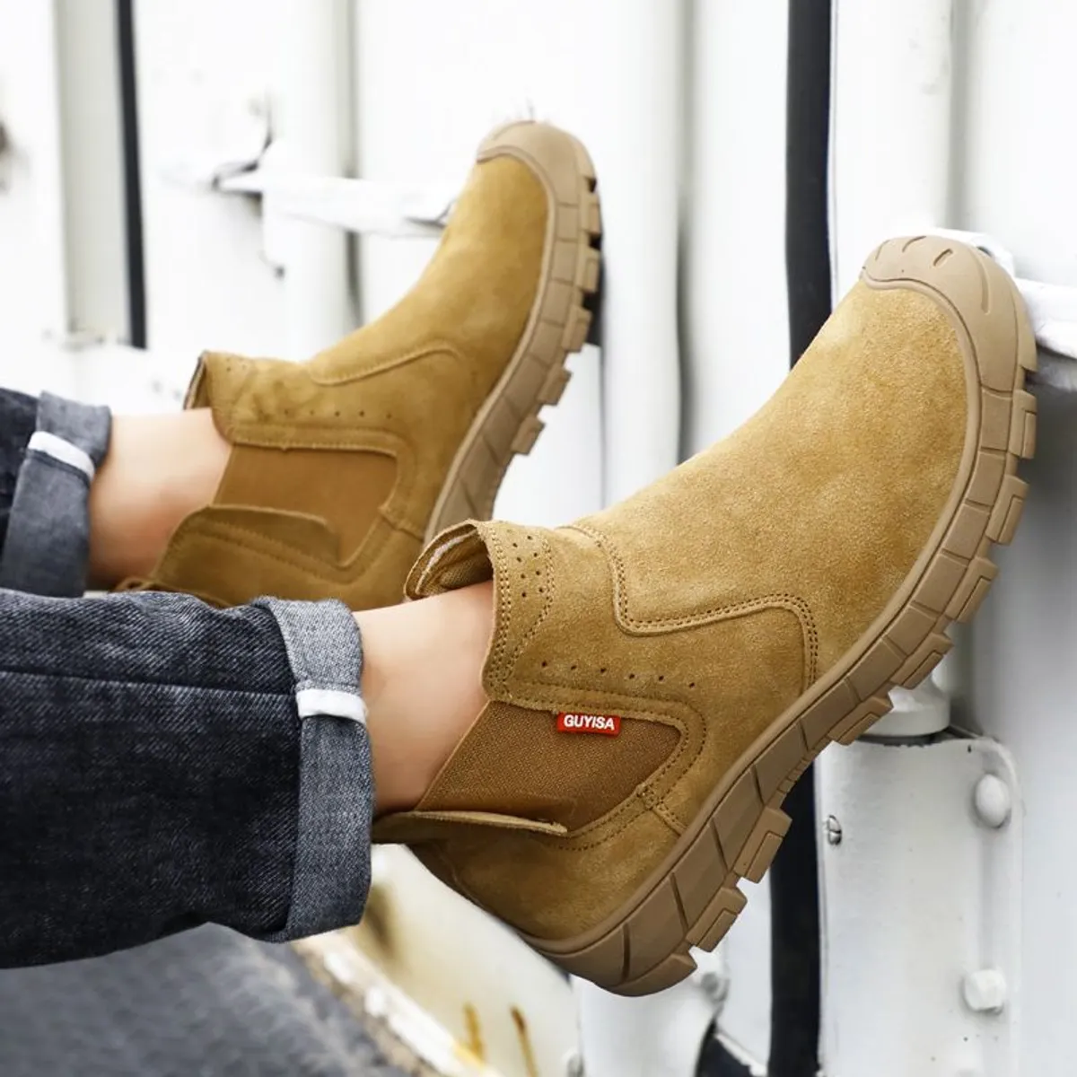 BLWOENS - Zapatos de Seguridad ligeros para hombres cómodos trabajo - Khaki