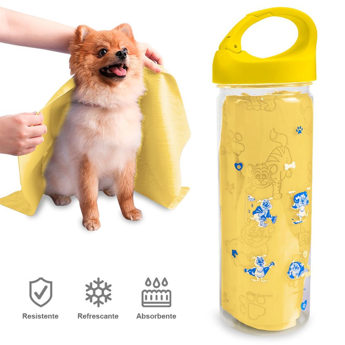 KELLER - Toalla de Limpieza Absorbente Manta para Perros M42 Amarillo