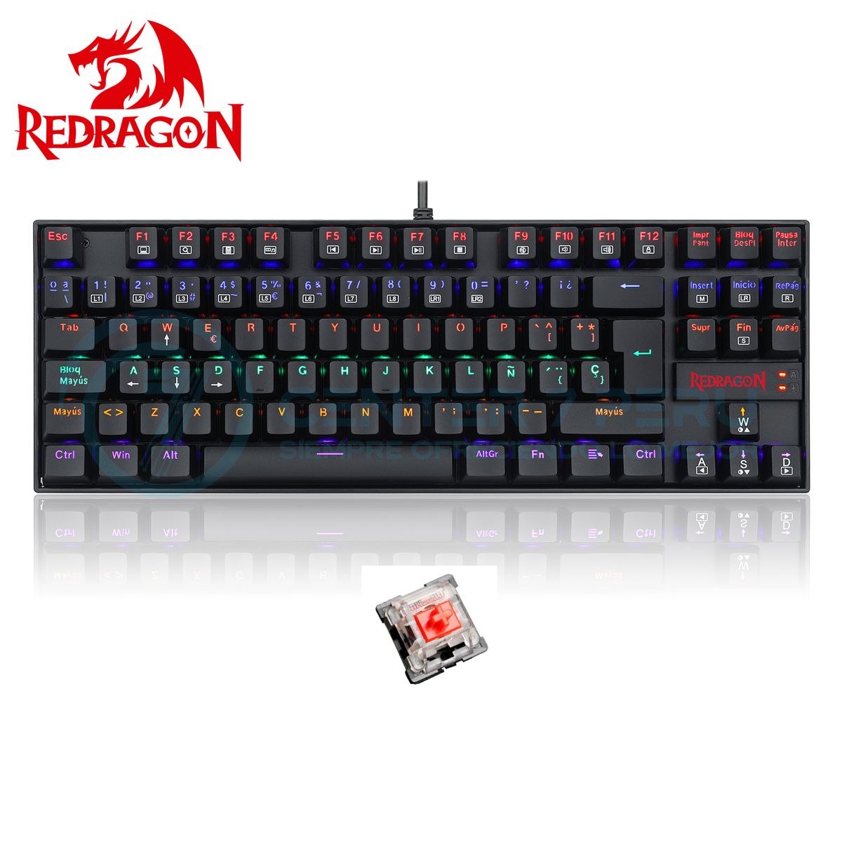 REDRAGON - Teclado Redragon KUMARA Rainbow K552-KR-SP BLACK Spanish