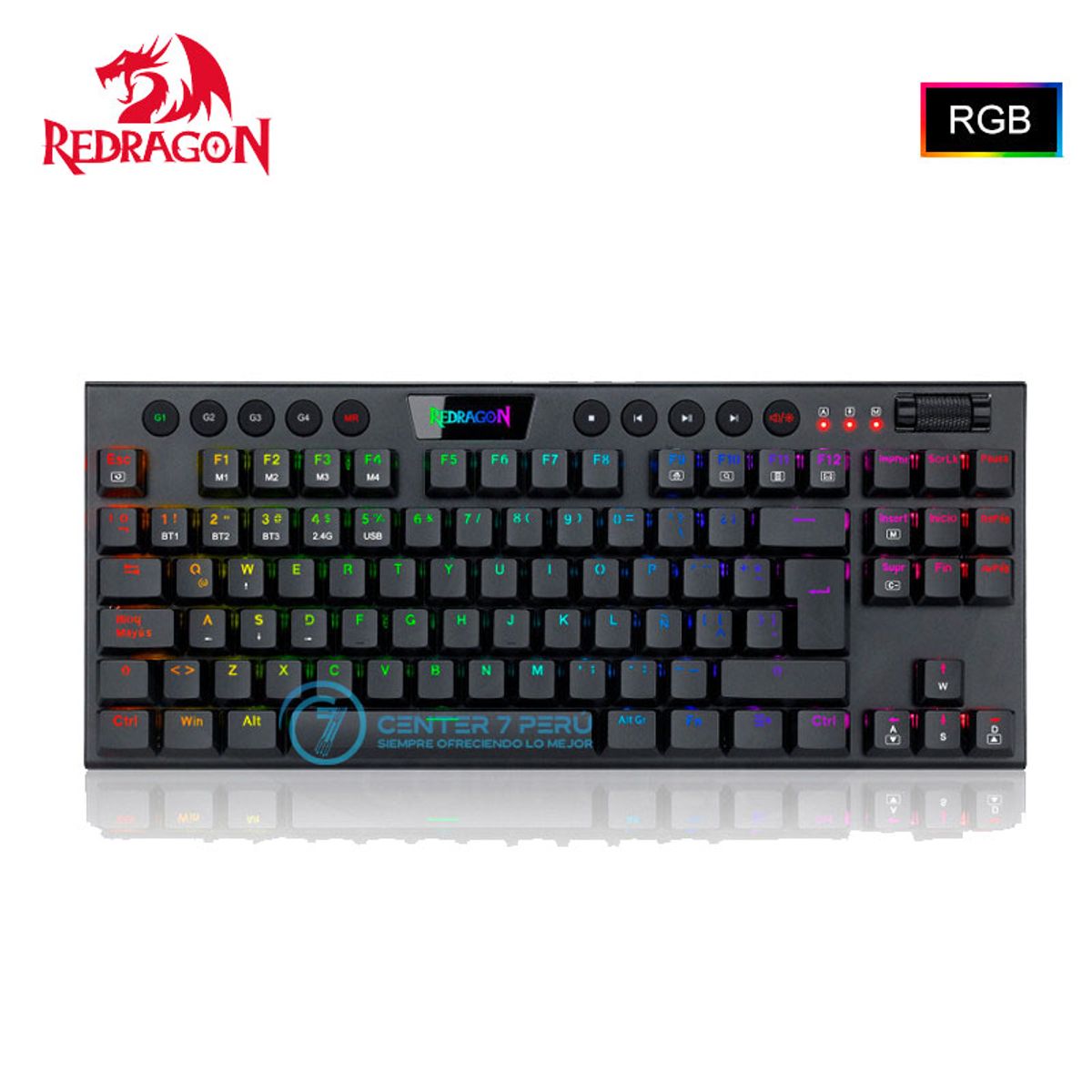 REDRAGON - Teclado Redragon HORUS TKL K621-RGB-SP RED SWITCH Wireless Spanish