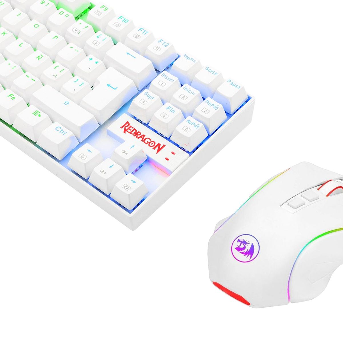 REDRAGON - Combo Redragon 2 en 1 KUMARA + GRIFFIN,K552RGB-BA-W-SP WHITE Spanish