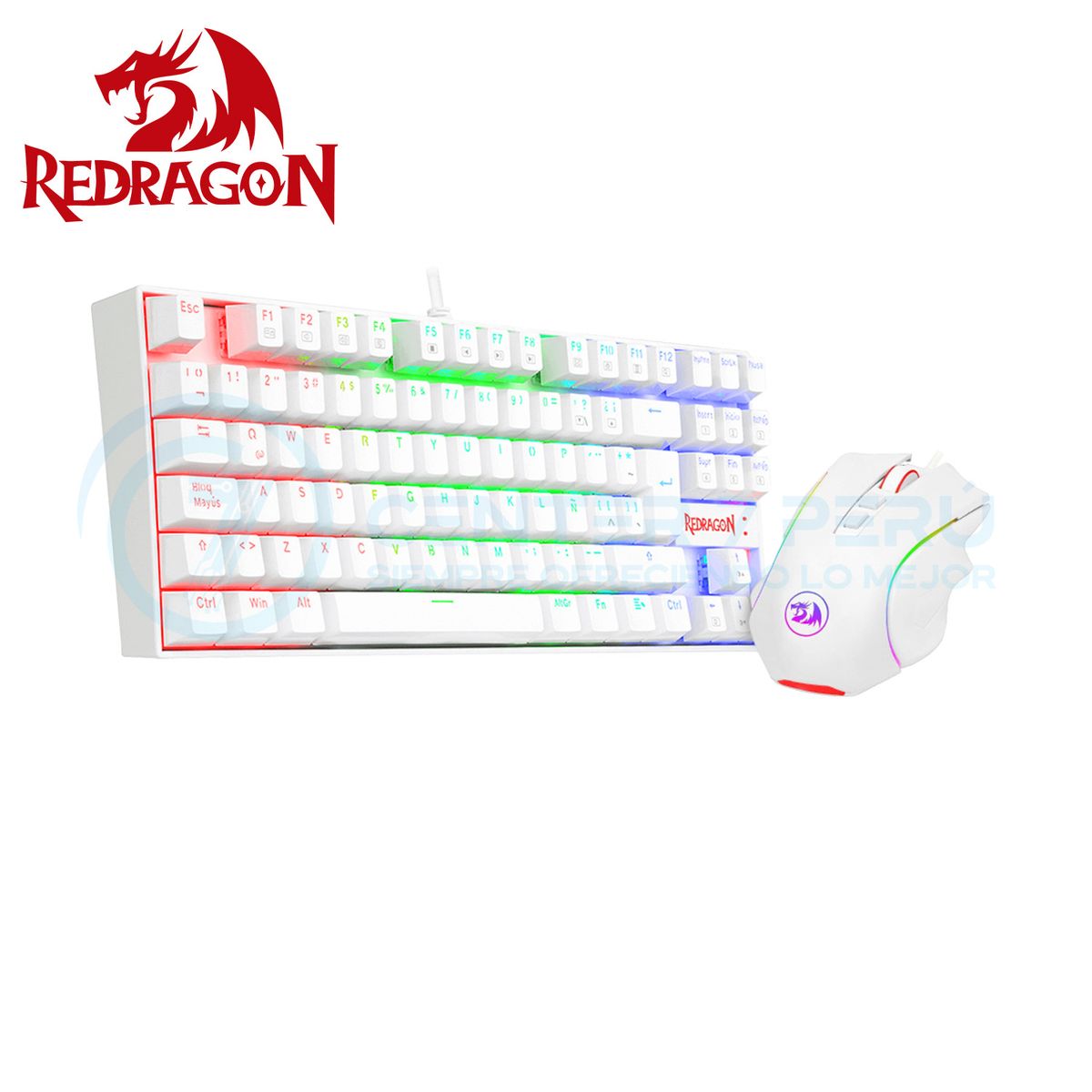 REDRAGON - Combo Redragon 2 en 1 KUMARA + GRIFFIN,K552RGB-BA-W-SP WHITE Spanish