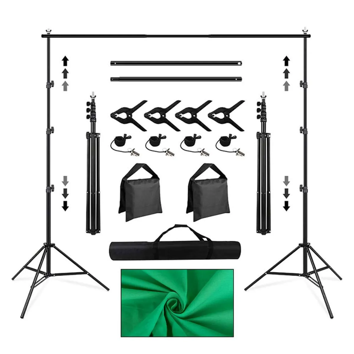 NEO DIGITAL - Portafondo Kit Portátil Estudio fotográfico 2.6 x 3.0 mt HOD01B