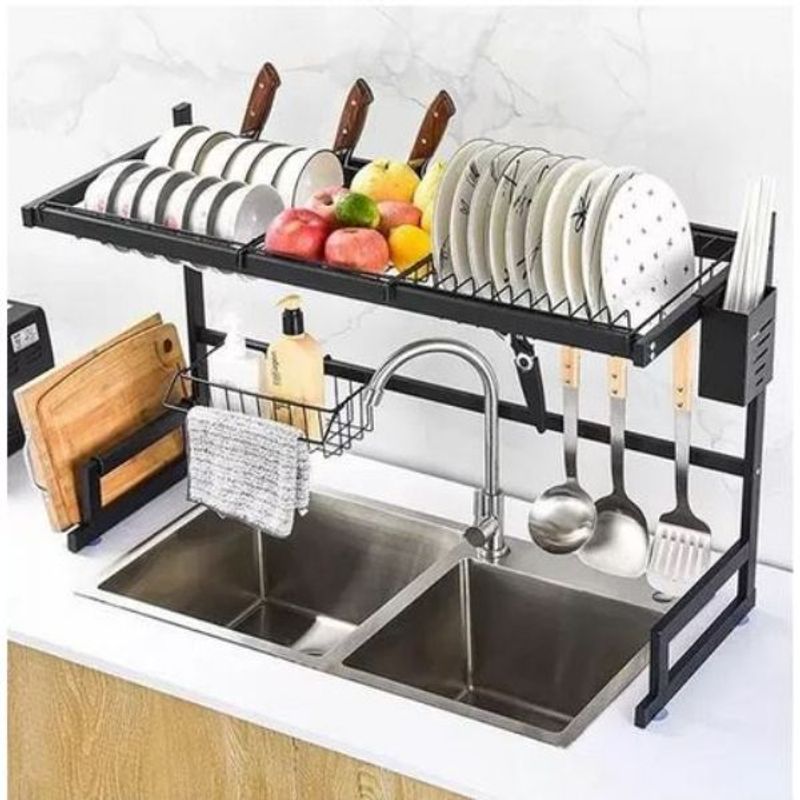 GENERICO - Escurridor Organizador De Platos Cocina Acero Inoxidable