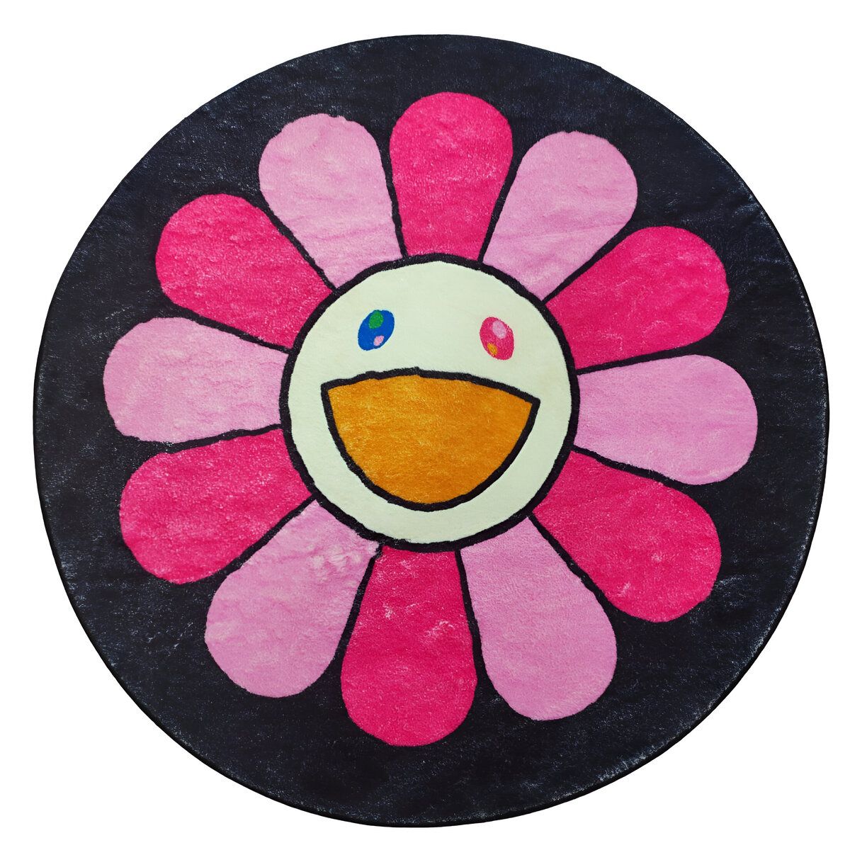 ELMEJORPRECIO - Alfombra Circular Para Dormitorio Diseño Girasol Rosado