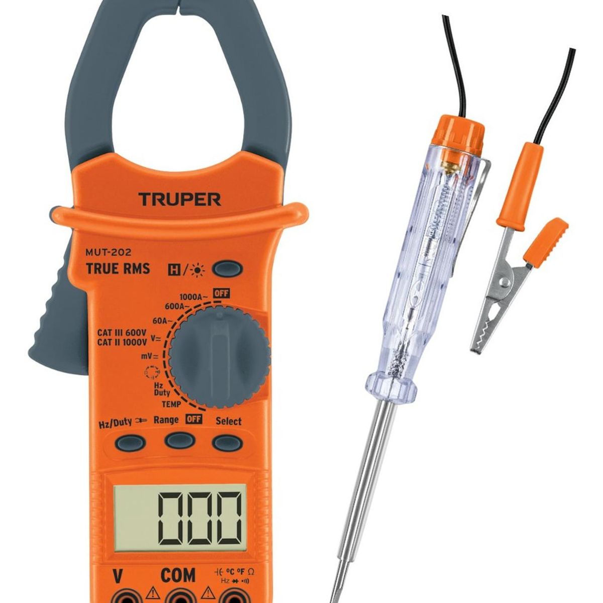 TRUPER - Combo Pinza amperimetrica con Probador de corriente Truper