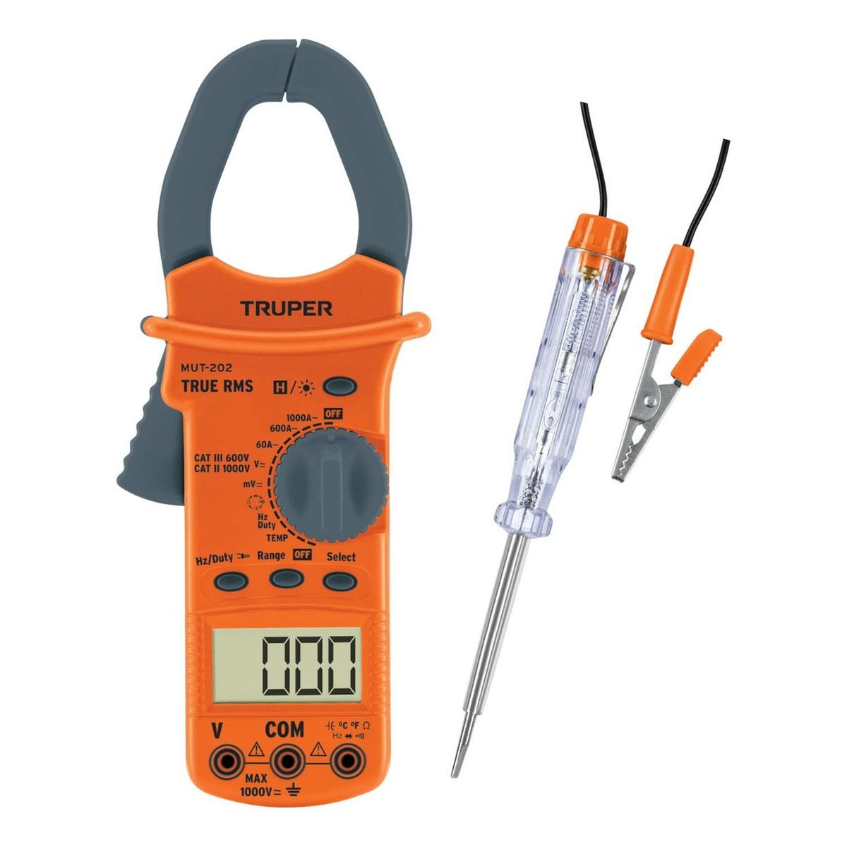 TRUPER - Combo Pinza amperimetrica con Probador de corriente Truper