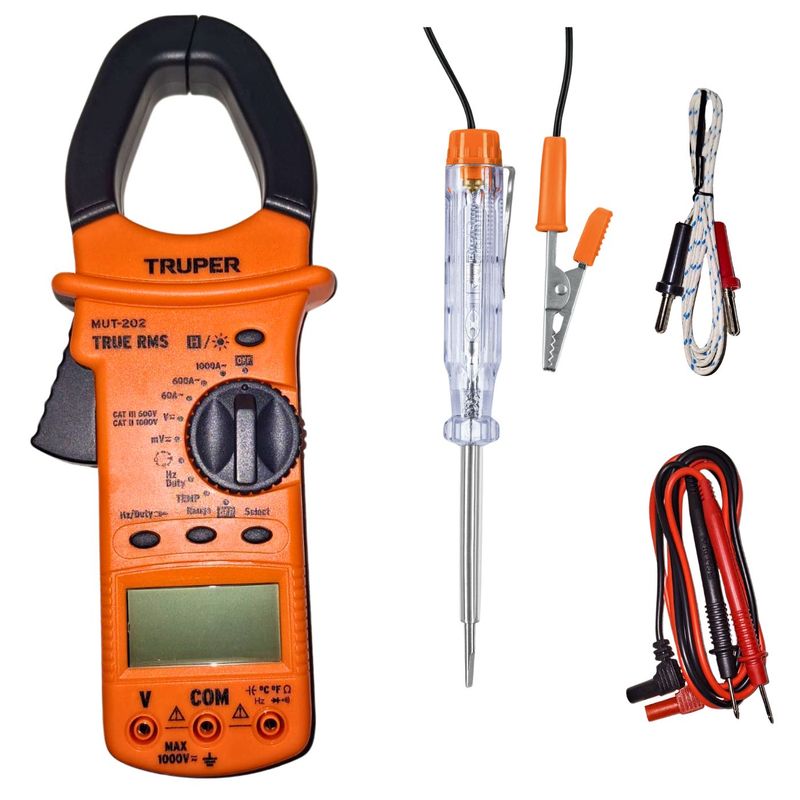 TRUPER - Combo Pinza amperimetrica con Probador de corriente Truper