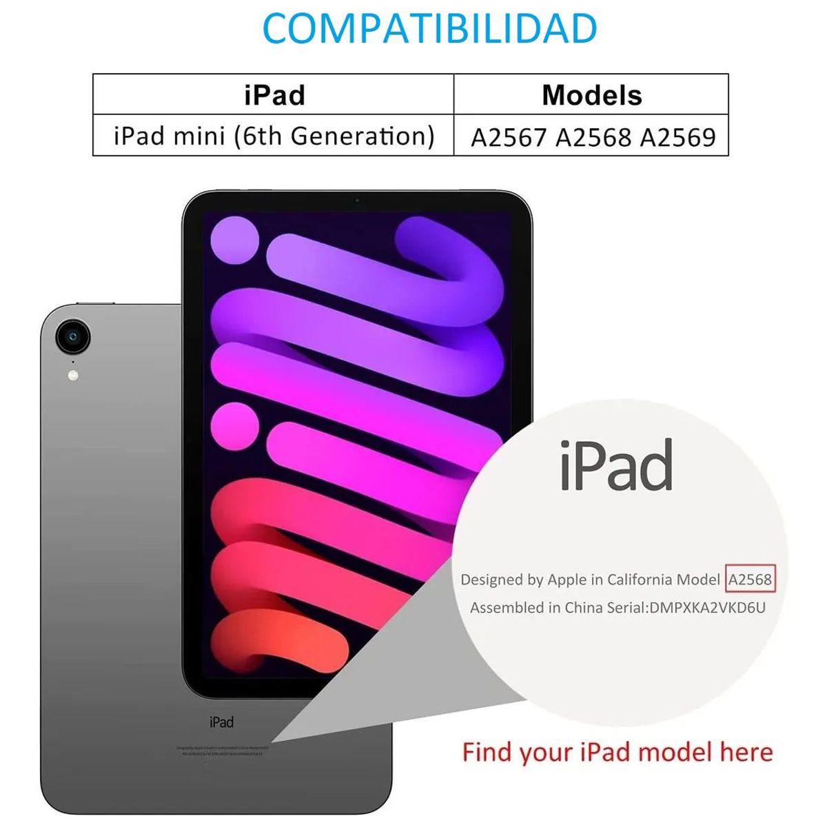 GENERICO - Funda Giratoria + Lapiz Tactil para iPad Mini 6 8.3" A2567 A2568 A2569