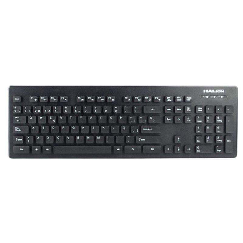 HALION - Teclado Halion standar Ha-K116 Alambrico Conexion Usb Color Negro