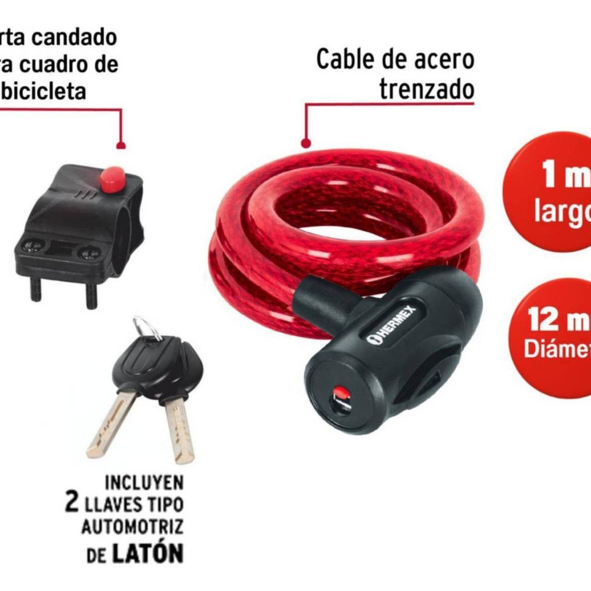 TRUPER - Kit Cadena para bicicleta con Mini Inflador 75 Psi Truper