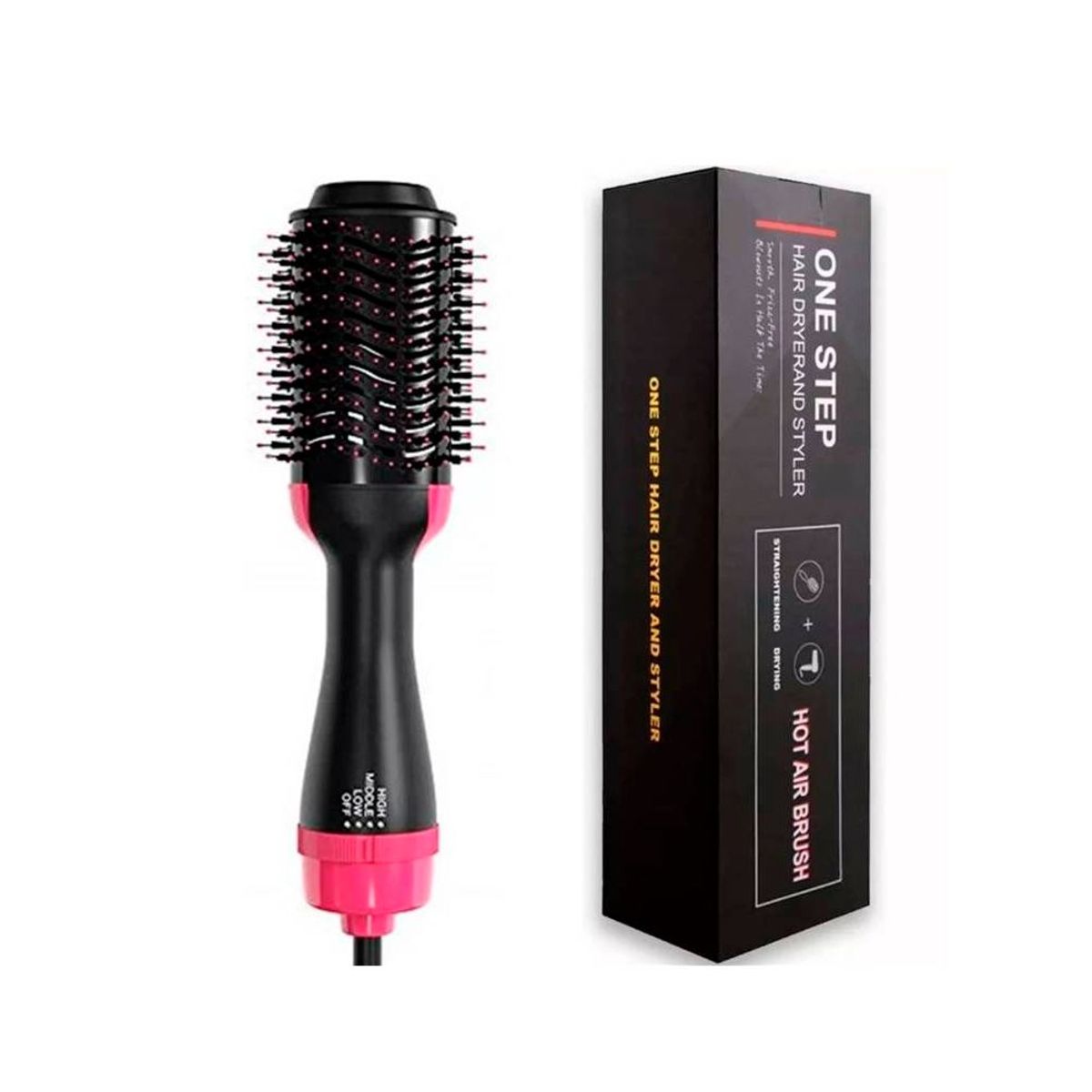 GENERICO - Cepillo Secador de Cabello Alisador Ondulador 3 En 1 Multifunciónal