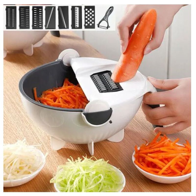 GENERICO - Cortador de verduras con colador - Blanco