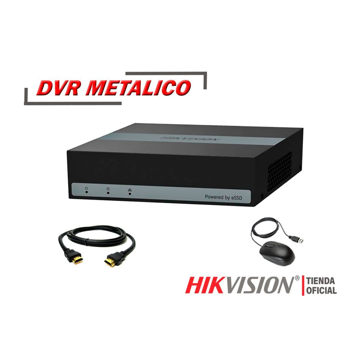 HIKVISION - KIT 4 CAMARAS DE SEGURIDAD CON AUDIO 2MP  E-DVR eSSD 300GB
